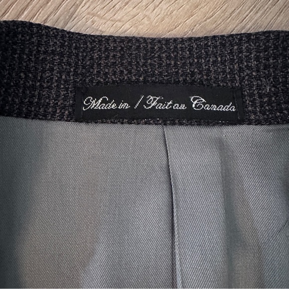 Men’s Fine Wool Blazer sz 44 -Slate Blue & Camel Shepherd's Check - Picture 5 of 15